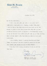 Carta dirigida a Arthur Rubinstein, 19-11-1971