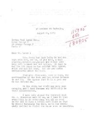 Carta dirigida a Irving Paul Lazar (Agente Literario). Marbella, Málaga (España), 28-08-1970