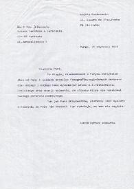 Carta dirigida a Irena Jakimowicz. París (Francia), 31-01-1987