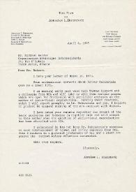 Carta dirigida a Michael Rainer. Nueva York, 04-04-1975