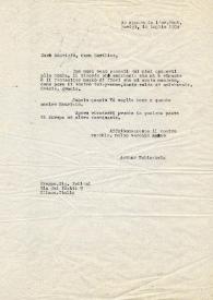 Carta dirigida a Maurizio y Marilisa Pollini. París (Francia), 10-07-1974