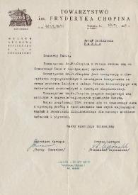 Carta dirigida a Arthur Rubinstein. Varsovia (Polonia), 18-05-1955