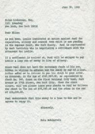 Carta dirigida a Elias Lieberman. Nueva York, 30-06-1969
