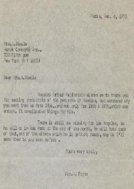 Carta dirigida a Arlene Steele. París (Francia), 04-12-1970
