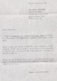Carta dirigida a Adam Wibroski, 14-12-1992