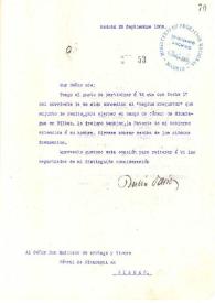 Oficio de Rubén Darío a ARRIAGA Y RIVERO, Emiliano de