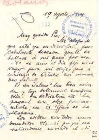 Carta de Rubén Darío a BOLAÑOS, Pío