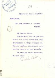 Carta de Rubén Darío a CANDAMO, Bernardo G.