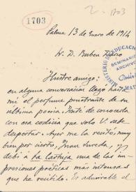 Carta de ALCOVER Y MASPONS, Juan a DARÍO, Rubén