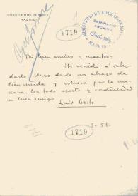 Nota de BELLO, Luis a DARÍO, Rubén