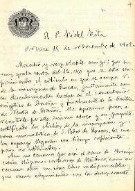 Carta de Arturo Vázquez a F. Fita acerca del estudio del epígrafe de Rocas; de la necrópolis visigótica de Dueñas y de la basílica de Venta de Baños
