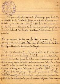 Carta de J. Salarrullana a F. Fita con una breve reseña de los resultados y curso de las excavaciones practicadas en el 'Pilaret de Santa Quiteria'...