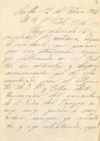 Carta de Manuel Serrano a F. Fita: adjunta memoria y plano de termas romanas en la plaza Dña Elvira de Sevilla; trata sobre el museo Wishau;...