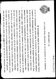 Carta en la que comunica que ha conseguido fondos de la Sociedad de Turismo de Cádiz para realizar excavaciones en la necrópolis fenicia de la...