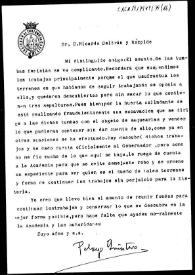 Carta en la que denuncia el saqueo que se está produciendo en las tumbas de la necrópolis fenicia de Punta de Vaca
