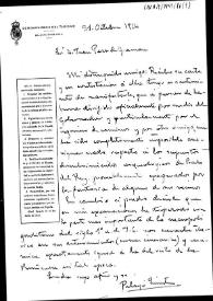 Carta en la que confirma el resultado negativo de los supuestos descubrimientos arqueológicos de Prado del Rey, producto, sin duda, de la fantasía...
