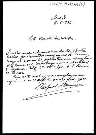 Carta en la que solicita el Catálogo Monumental de la provincia de Cádiz