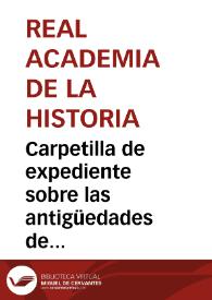 Carpetilla de expediente sobre las antigüedades de Baena.