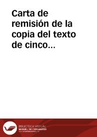 Carta de remisión de la copia del texto de cinco inscripciones romanas que le ha enviado el cura de Baena.