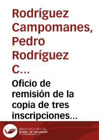 Oficio de remisión de la copia de tres inscripciones romanas halladas en las excavaciones realizadas en Mazarrón (Murcia) e informan de que quedan...