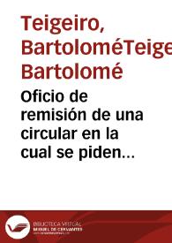 Oficio de remisión de una circular en la cual se piden diversos objetos antiguos a fin de formar un museo