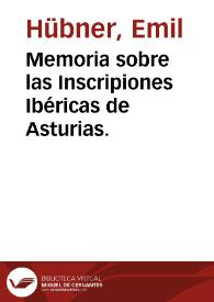 Memoria sobre las Inscripiones Ibéricas de Asturias.