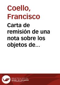 Carta de remisión de una nota sobre los objetos de bronce hallados en Támara (Palencia).