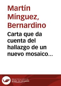Carta que da cuenta del hallazgo de un nuevo mosaico en las excavaciones de Villasirga.