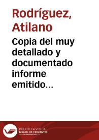 Copia del muy detallado y documentado informe emitido sobre los restos arqueológicos descubiertos en el Sitio de San Martín, contiguo al castillo...