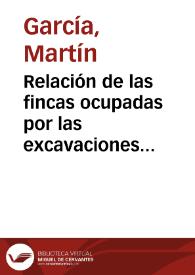 Relación de las fincas ocupadas por las excavaciones de Numancia, que incluye los nombre de los propietarios, la extensión de sus terrenos y el...
