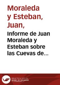 Informe de Juan Moraleda y Esteban sobre las Cuevas de Olihuelas.
