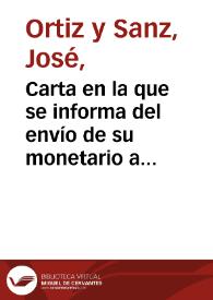 Carta en la que se informa del envío de su monetario a través de un sobrino que va a estudiar pintura a Madrid. La colección tiene monedas...