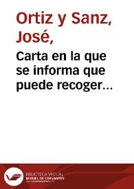 Carta en la que se informa que puede recoger ejemplares de su Epicteto en la librería de Antolín Hurtado en la c/ Carretas, y de la 'Legión...