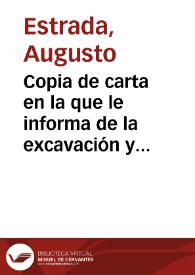 Copia de carta en la que le informa de la excavación y hallazgo de varias sepulturas ibéricas y objetos de hierro en el Cerro de la Cruz de...