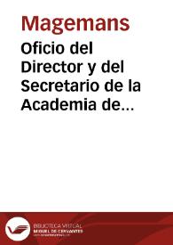 Oficio del Director y del Secretario de la Academia de Arqueología de Bélgica adjuntando la medalla conmemorativa del Congreso internacional de...