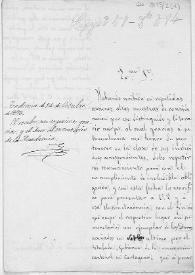 Oficio del correspondiente Fuentes al Director de la Real Academia de la Historia adjuntándole como donación un duro acuñado por el gobierno cantonal de Cartagena en septiembre de 1873.