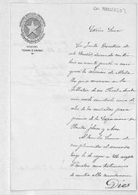 Oficio del Secretario general de la Sociedad madrileña protectora de los animales y las plantas adjuntando una medalla de cobre, que dona, de las...