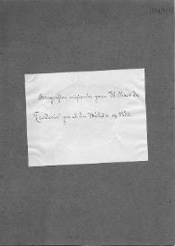 Carpetilla de expediente sobre las fotografías del disco de Teodosio para la publicación de José Ramón Mélida.