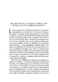 Declaración de la ciudad de Sevilla de interés nacional histórico-artístico