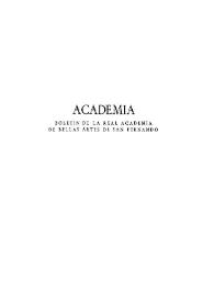 Academia: Boletín de la Real Academia de Bellas Artes de San Fernando. Primer semestre 1967. Núm. 24. Preliminares e índice