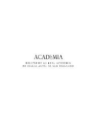 Academia : Boletín de la Real Academia de Bellas Artes de San Fernando. Segundo semestre 1967. Núm. 25. Preliminares e índice