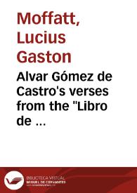 Alvar Gómez de Castro's verses from the 