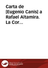 Carta de [Eugenio Canis] a Rafael Altamira. La Coruña, 23 de octubre de 1905