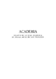 Academia : Boletín de la Real Academia de Bellas Artes de San Fernando. Primer semestre 1968. Núm. 26. Preliminares e índice