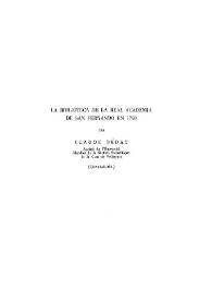 La Biblioteca de la Real Academia de San Fernando en 1793 (conclusión)