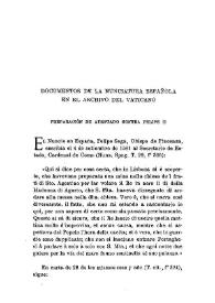 Documentos de la Nunciatura española en el Archivo del Vaticano