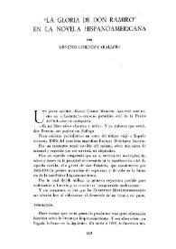 'La Gloria de Don Ramiro' en la novela hispanoamericana