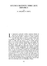 Estudios recientes sobre arte hispánico