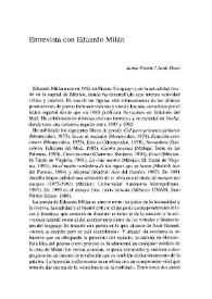 Entrevista con Eduardo Milán
