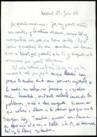 Carta de Asunción Balaguer a Francisco Rabal. Madrid, 29 de julio de 1968